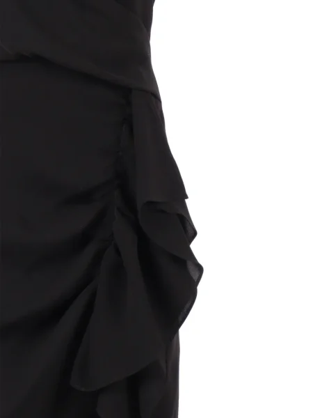 Sukienka Max Mara z falbankami garniturowa czarna