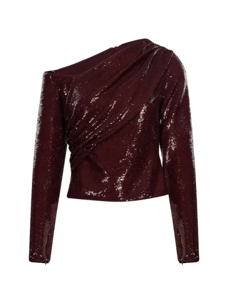 Top Roland Mouret cu paiete drapat roșu