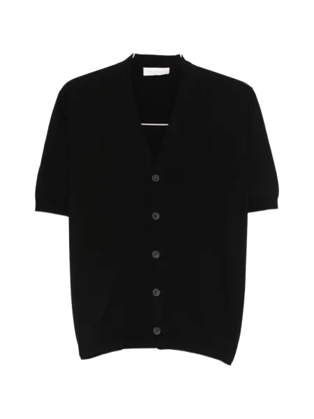 Kardigan Luigi Gentile z dekoltem w serek czarny