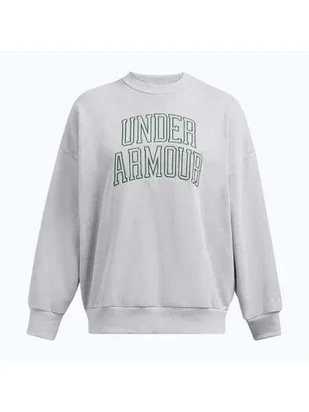 Tricou Under Armour pentru femei Icon Heavyweight Terry Oversized Crew mod gri/verde pădure gri