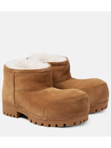 Semišové členkové čižmy Balenciaga hnedá