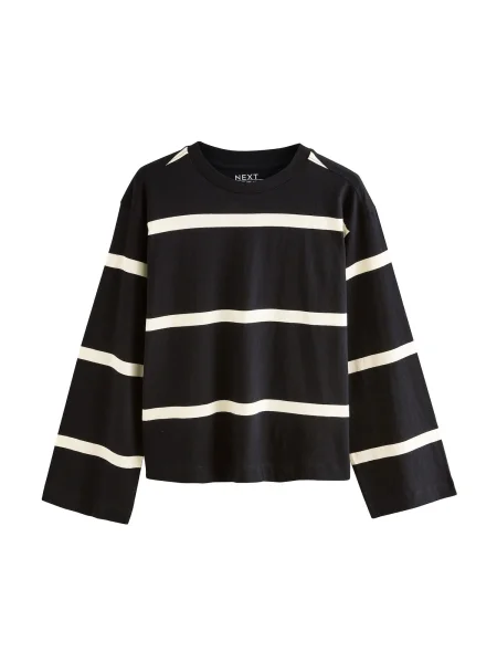 Next Tricou negru / natural alb