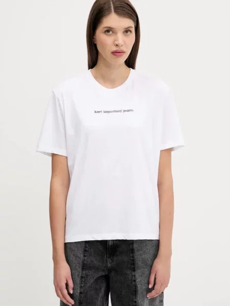 Тениска Karl Lagerfeld Jeans дамска бяло