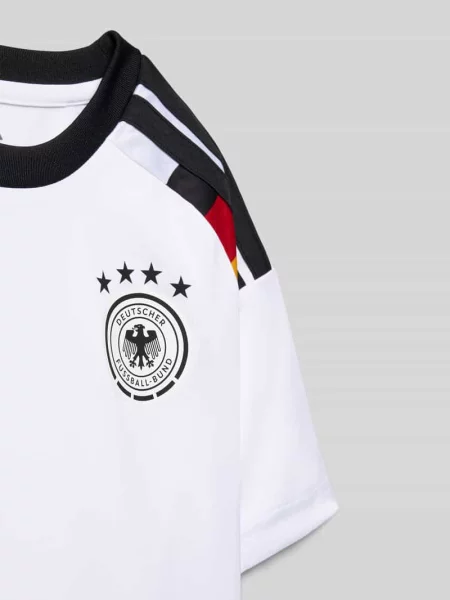 Koszulka trykotowa krój regular fit z nadruk z logo i nadruk dfb Adidas Sportswear biała