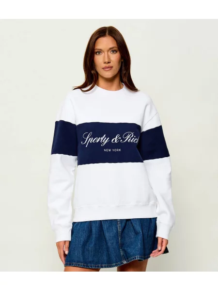 Sporty&Rich Pulóver Signature | Oversize fit fehér