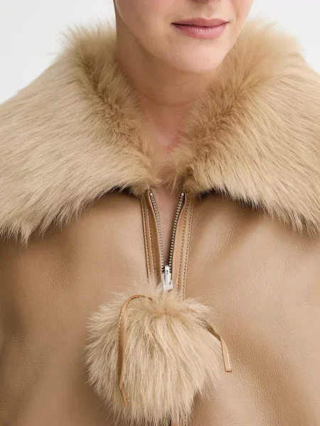 Двостороння шкіряна куртка By Malene Birger ODELLIES демісезонна коричневий