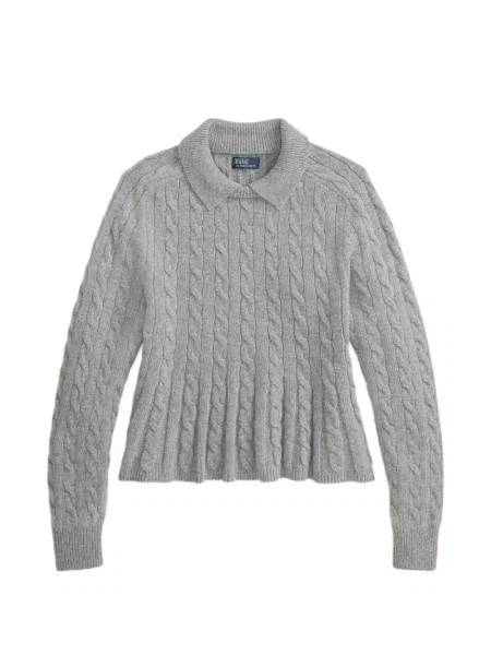 Lanena ošišano polo majica Polo Ralph Lauren s printom siva