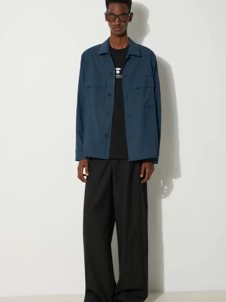 Paul Smith jachetă de cămașă din lână turcoaz