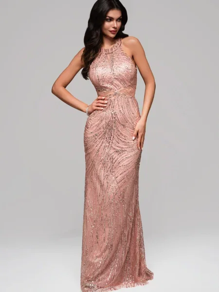 Rochie de seară Edoti de costum gri