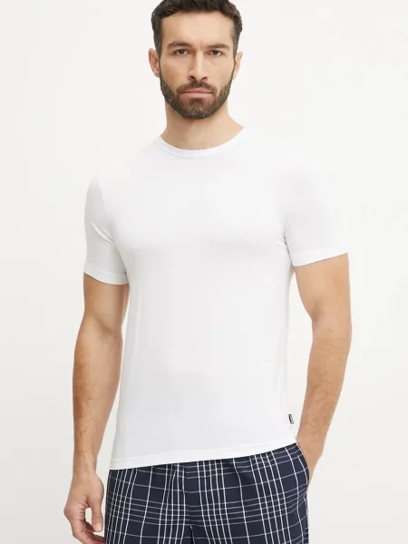 BOSS tričko s viskózou TShirt RN 3P Bamboo bílé
