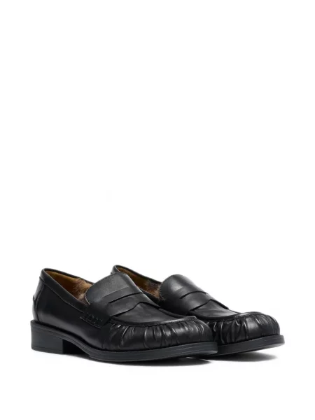 Pantofi loafer Ash cu blană negru