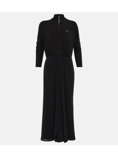 Midi obleka Prada črna