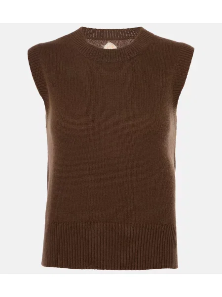 Vestă Jardin Des Orangers din cașmir maro