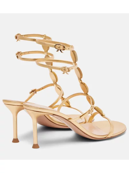Sandale Gianvito Rossi din piele auriu