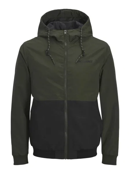 JACK & JONES Φθινοπωρινό και ανοιξιάτικο μπουφάν JJERush λαδί μαύρο
