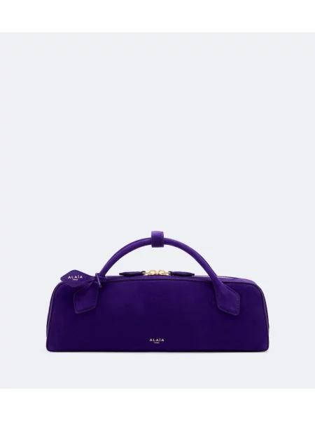 Geantă plic Alaïa din piele de căprioară violet