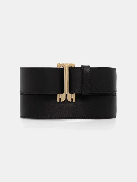 Victoria Beckham curea de piele Tuxedo negru