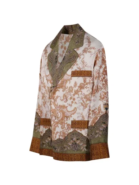 Sacou Pierre-louis Mascia cu model floral cu imagine cu două rânduri de nasturi