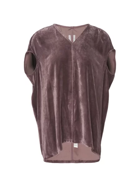 Top Rick Owens de catifea cu decolteu în V violet