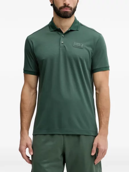 Scurt tricou polo Ea7 Emporio Armani cu autograf verde