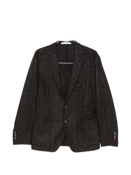Geacă Eleventy tricotate cu model herringbone maro