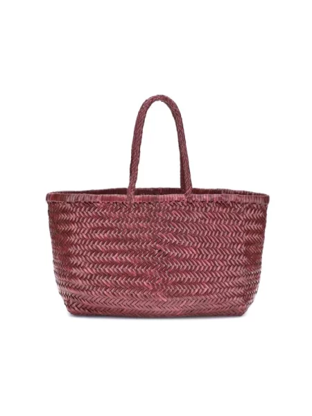 Torba plażowa Dragon Diffusion skórzana pleciona czerwona
