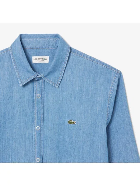 Lacoste Lekka Koszula Dżinsowa Regular Fit niebieska