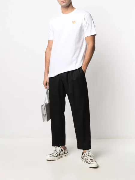 Siuvinėtas marškinėliai Comme Des Garçons Play balta