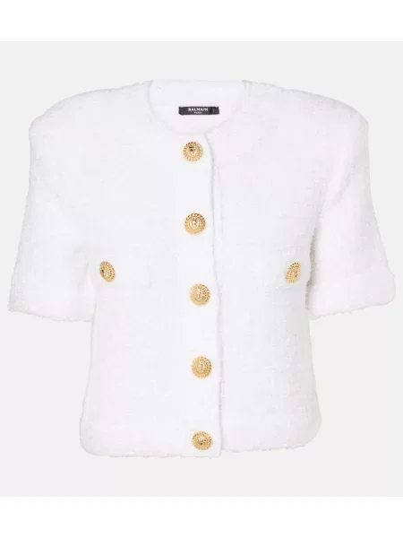 Cropp cardigan Balmain alb