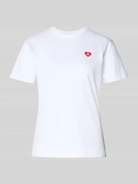 T-shirt o kroju regular fit z czystej bawełny model ‘DAMACIA’ Hugo biała