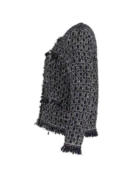 Geacă Maje din tweed albastru