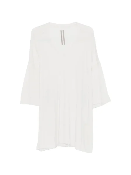 Krátké tričko Rick Owens s výstřihem do v bílé