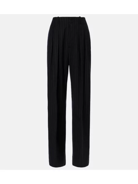 Pantaloni Plan C de lână cu dungi verde