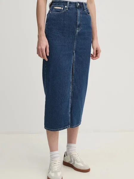 Calvin Klein Jeans fustă din denim albastru