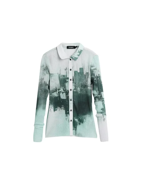 Desigual Bluză pastel / închis verde
