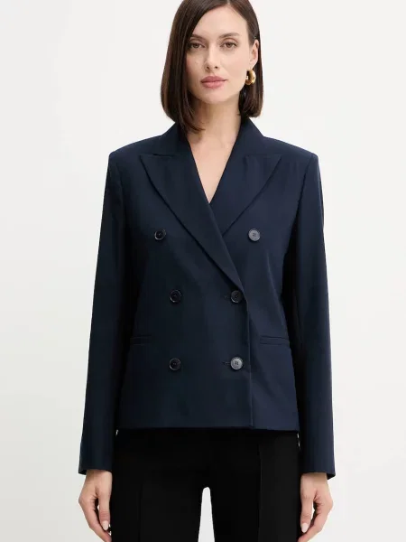 Weekend Max Mara sacou din TAPPETO bleumarin cu doua randuri de uni