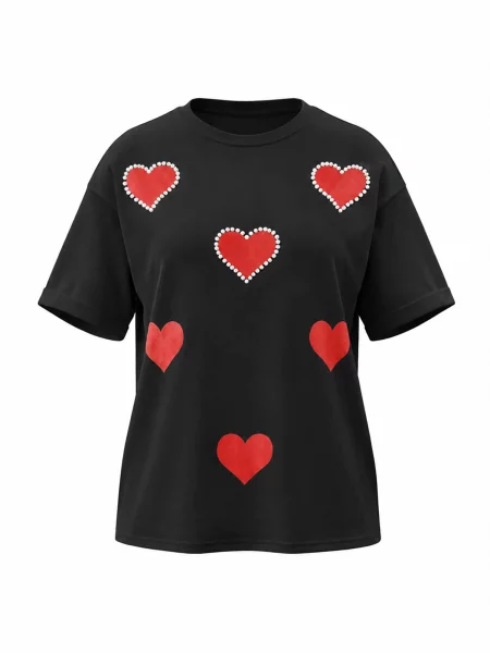 Imily Bela Tricou roșu negru