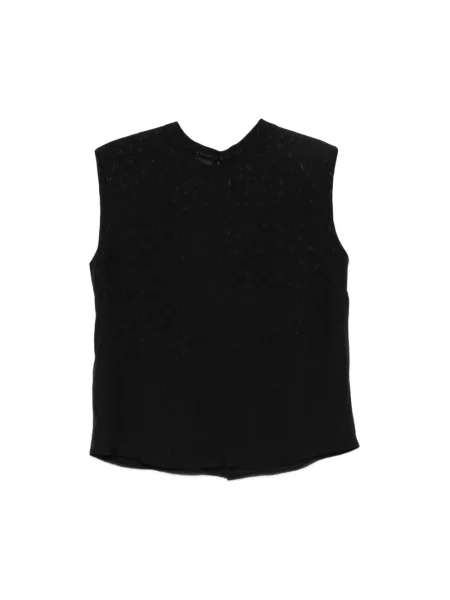 Lniany top Pinko czarny