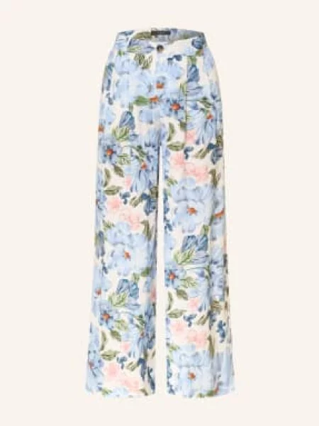 Oui Kalhoty S Volánky modrá / světle / zelená červená