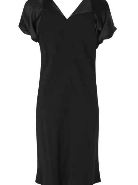 Rochie midi Alberta Ferretti cu funde din satin negru