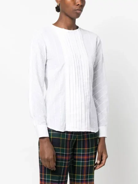 Plisovaná košile Giorgio Armani Pre-owned bílá