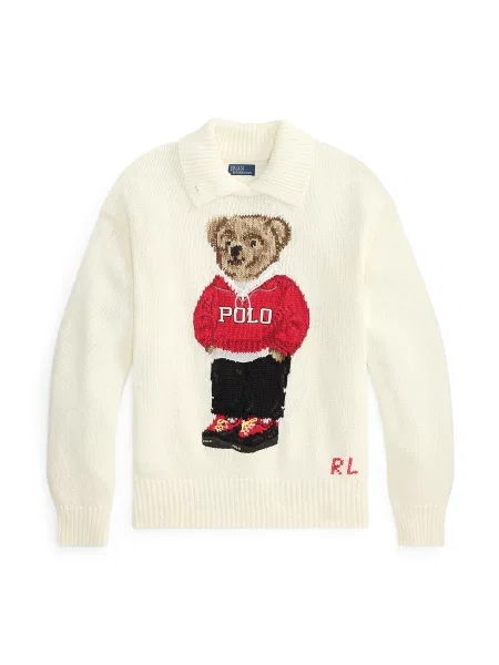 Polo Ralph Lauren Pulover crem / maro deschis / roșu negru