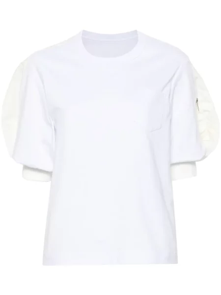 Tricou Sacai din jerseu alb