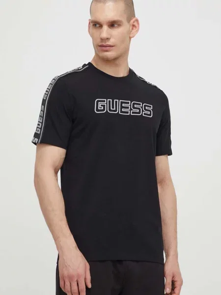 T-shirt z detalem z logo Guess czarna