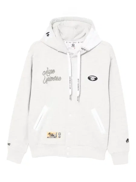 Hanorac cu glugă Aape By A Bathing Ape cu broderie gri