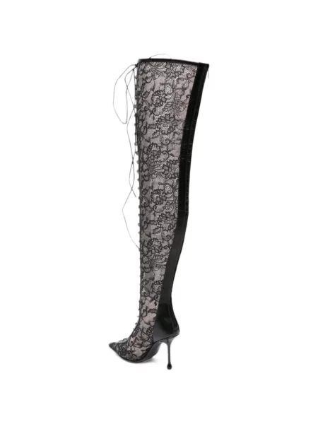 Μπότες Jimmy Choo με κορδόνια με δαντέλα μαύρο