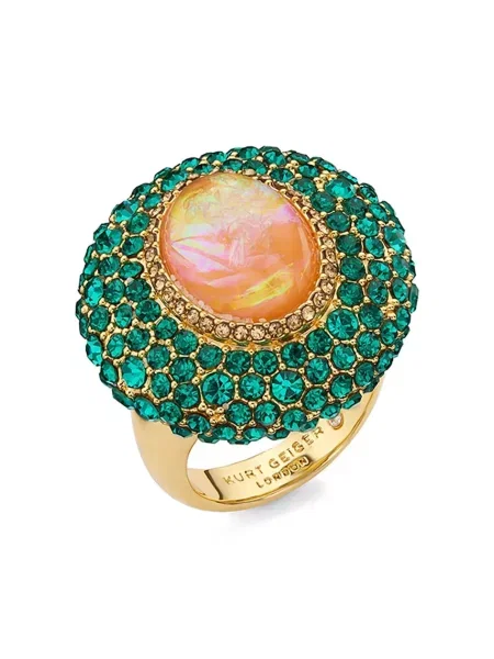 Kurt Geiger London prstan kovinski zelena