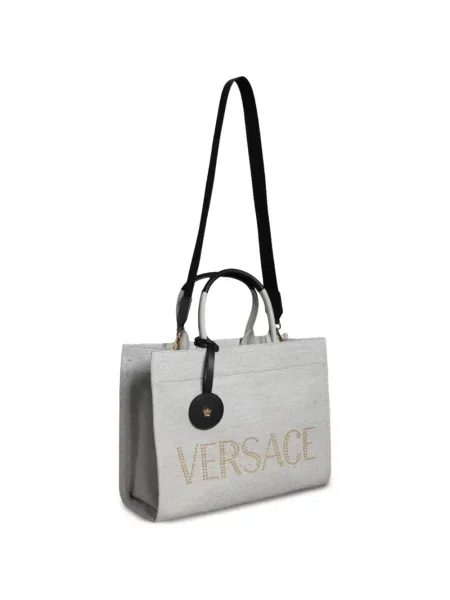 Geantă shopper Versace cu autograf gri