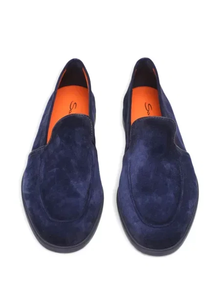 Pantofi loafer Santoni din piele albastru