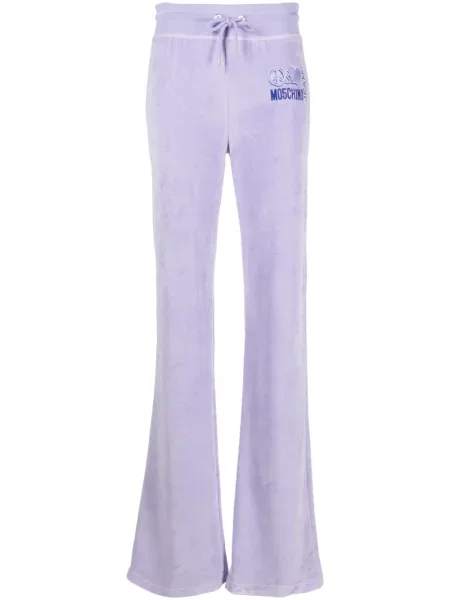 Pantaloni Moschino din velur cu imagine alergare